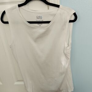 Croft & Barrow White Sleeveless Tank Top